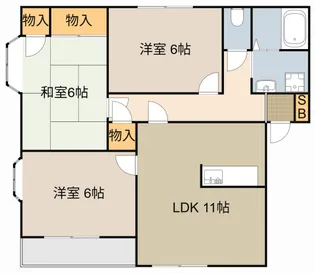 クイーンズコートC棟【1階】の間取り