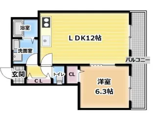 クリエオーレ石原町【2階】の間取り