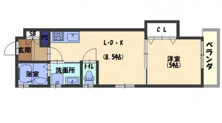 フォレストクリエオーレ上島町壱番館【102号室】の間取り