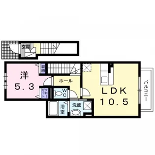 カーサ バンブリーニ【201号室】の間取り