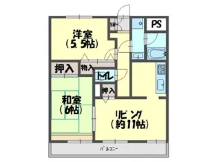 メゾンエイコー寝屋川B棟【404号室】の間取り