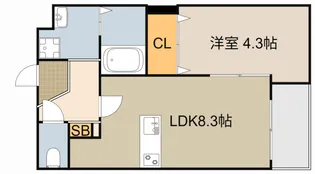 リエート大橋町【3階】の間取り