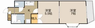 セブン南萱島B棟【405号室】の間取り
