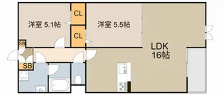 グランデェール【1階】の間取り