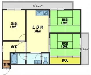 サンエス原田【3階】の間取り