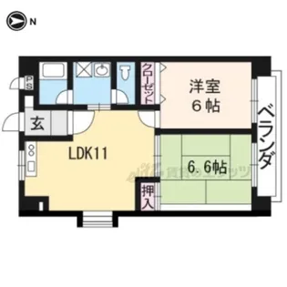 ロイヤルコート西七条【101号室】の間取り