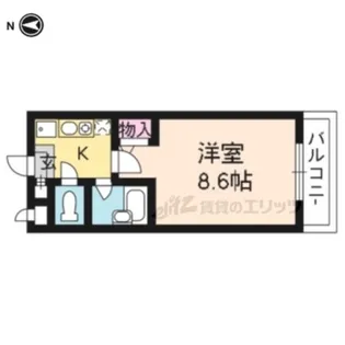 ウォーマス北出【202号室】の間取り