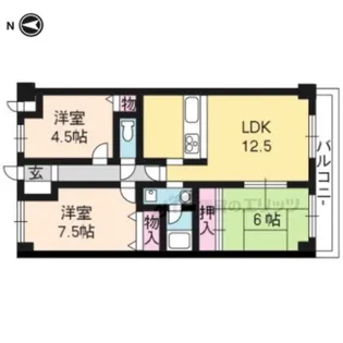グランシャトー高辻【302号室】の間取り