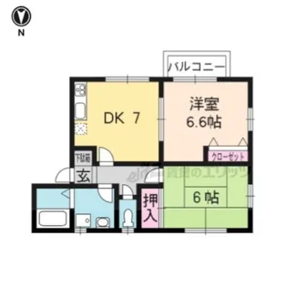 メゾン岡田【202号室】の間取り