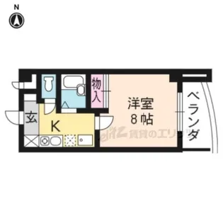 リバティ新町【208号室】の間取り