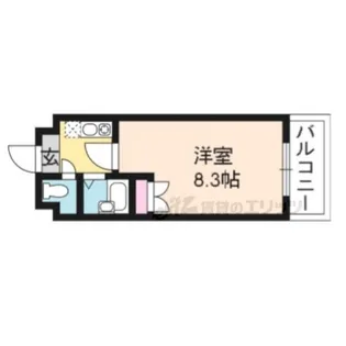 グランフィールド桂【102号室】の間取り