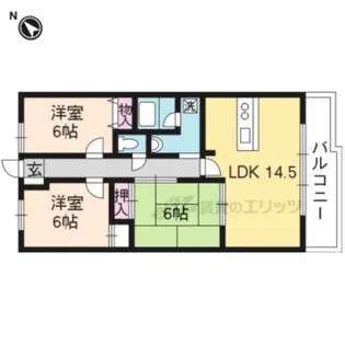 セルシオン桂【503号室】の間取り