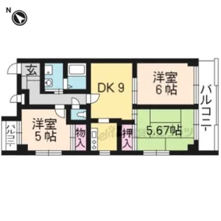 プレシャス桂【106号室】の間取り
