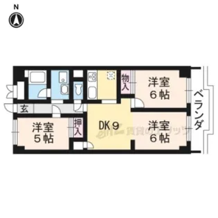 シャトー西京極【608号室】の間取り