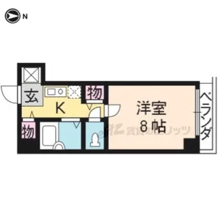 アンソレイエ四条【601号室】の間取り