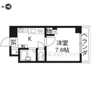 アンソレイエ四条【405号室】の間取り