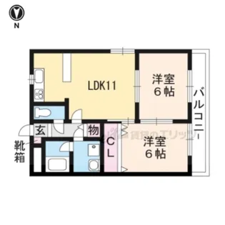 サンホワイト葛野【401号室】の間取り