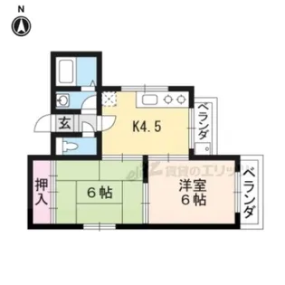 サンコーポ天王【306号室】の間取り