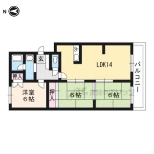 シャルト北苑【202号室】の間取り