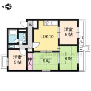 シャルト北苑【303号室】の間取り