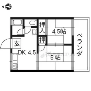 若竹ハイツ【103号室】の間取り