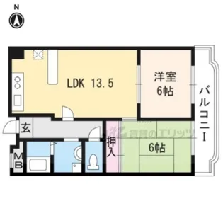 アーバンハイツ苔寺【102号室】の間取り