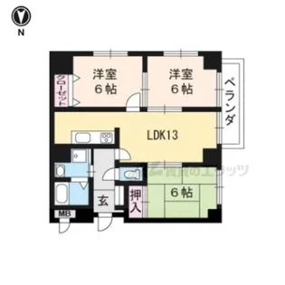 アーバンハイツ苔寺【205号室】の間取り