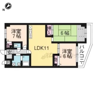 エーデル音羽【1階】の間取り