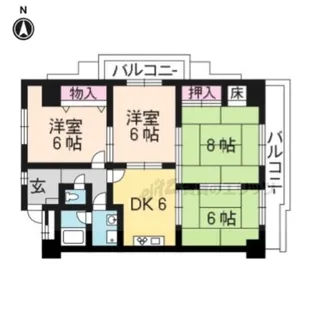 パラーティー中村【601号室】の間取り