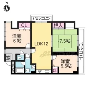 パラーティー中村【601号室】の間取り