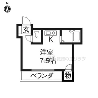 1Rの間取り画像