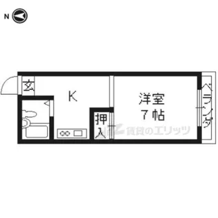 シティハイツ三条【409号室】の間取り