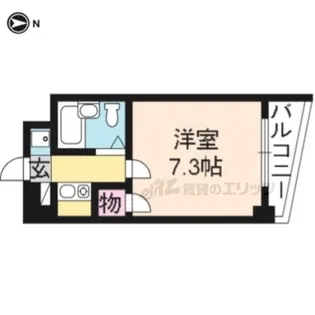 サンクスパレ南巽【105号室】の間取り