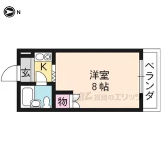 レジデンスタイコー【1?B号室】の間取り