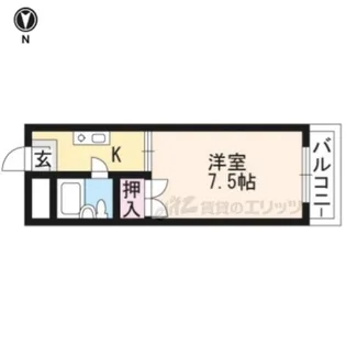 ポアール墨染【1-D号室】の間取り