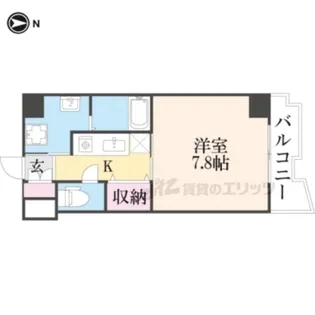 河原町ビル【808号室】の間取り