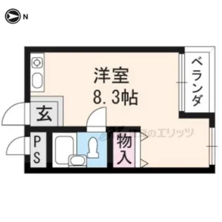 バドワール墨染【2階】の間取り