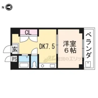 グランディール衣笠【203号室】の間取り
