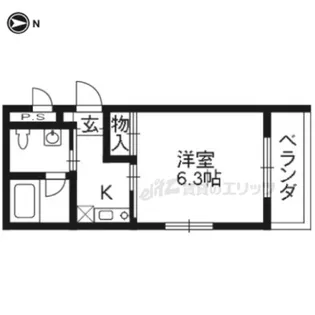 シティハウス丹波橋【312号室】の間取り