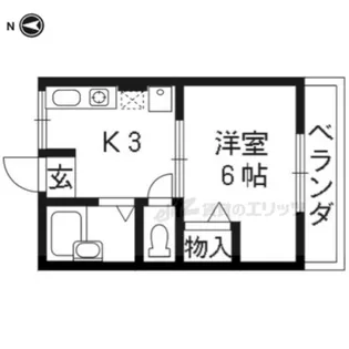 御所イ?スト?【202号室】の間取り