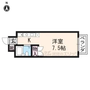 ミニヨン北白川【206号室】の間取り