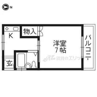 ベルハイツ中書島【102号室】の間取り
