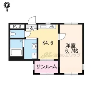 ビッグバーンズ両替町【3階】の間取り
