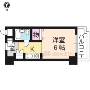 おおきに百万遍サニーアパートメント【615号室】の間取り