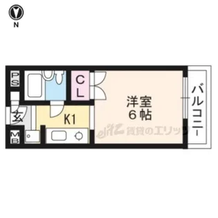 おおきに百万遍サニーアパートメント【516号室】の間取り