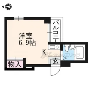 エクセレントビル夷川【102号室】の間取り