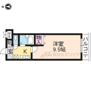 パインフィールド御所【506号室】の間取り