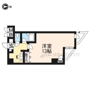 大晋メゾネ四条大宮【6階】の間取り