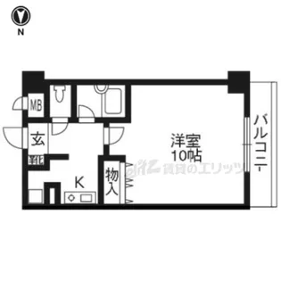 大晋メゾネ四条大宮【9階】の間取り