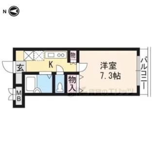 ミーティス衣笠【3階】の間取り